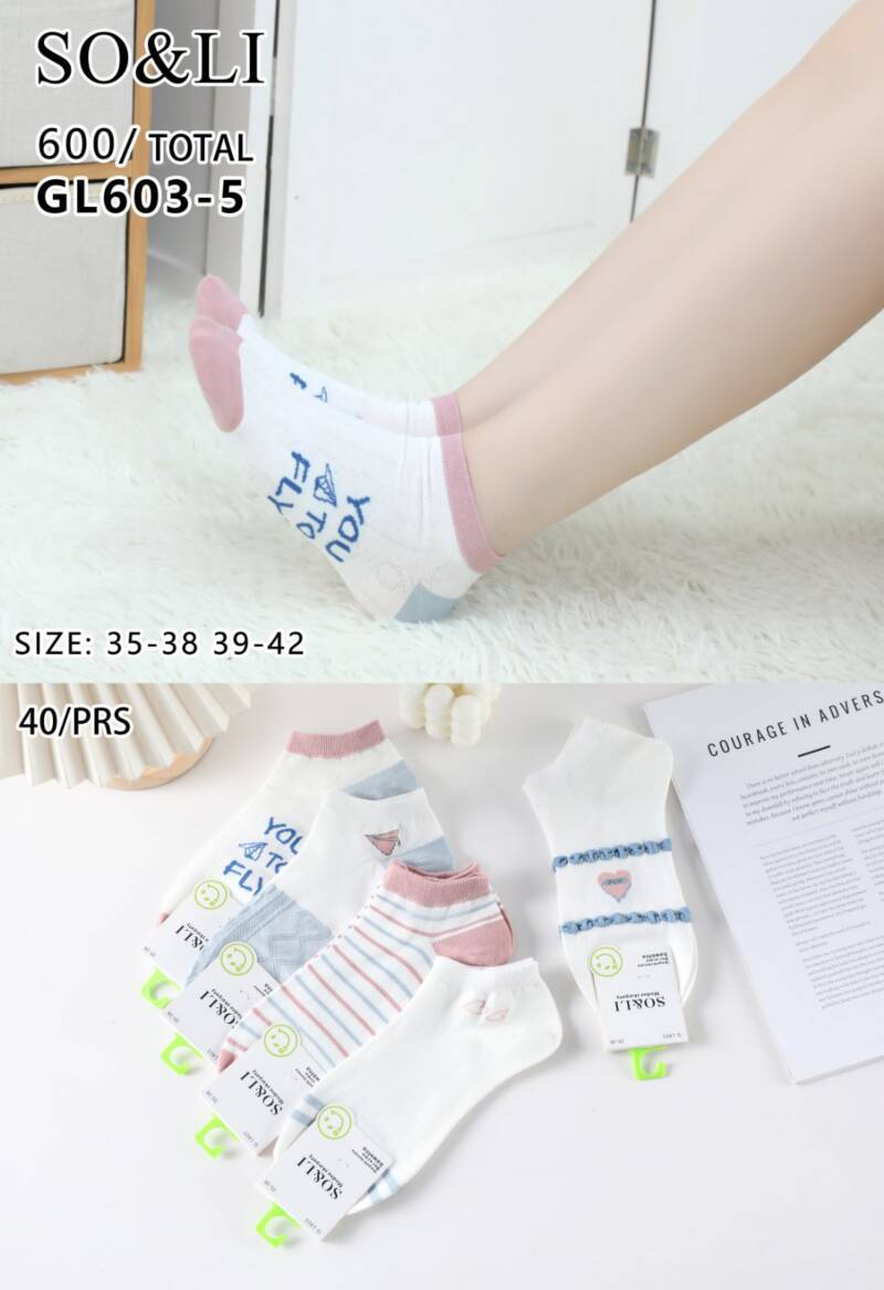 Skarpety damskie Roz 35-42, Mix kolor Paczka 40 szt